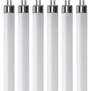 KOR - 8W T5 Fluorescent Light Bulbs F8T5/D 6500K Daylight 12-Inch Long Life - 6 Pack