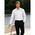thumbnail image 3 of Men Stretch Non‑Iron Long Sleeve Dress Shirts, Classic Fit Pocket Design Work Shirts For Office, Wedding, Daily Wear, 3 of 6
