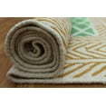 thumbnail image 5 of Casavani Handwoven Green Cotton Dhurrie Living Dining Room Carpets Geometric Area Rug9x12 feet, 5 of 6