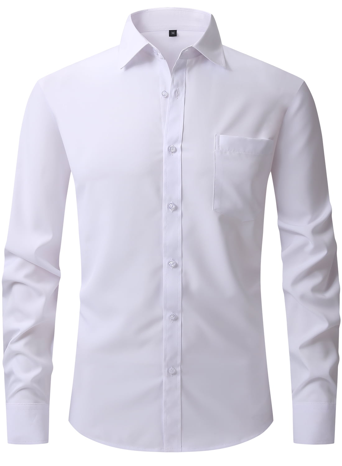 Hood Crew Men's Long Sleeve Dress Shirts with Pocket Button Down Shirts