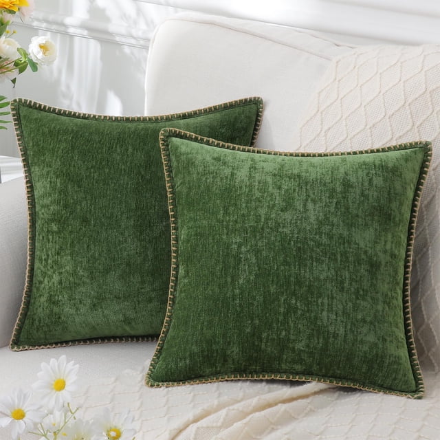 Juego de 2 fundas de cojín DecoruHome, felpilla, suaves, 45 x 45 cm