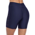 thumbnail image 2 of Asoul Women's Solid Stretch High Waisted Swim Shorts Hollow Out Swimsuit Bottoms Long Boardshorts, 2 of 5