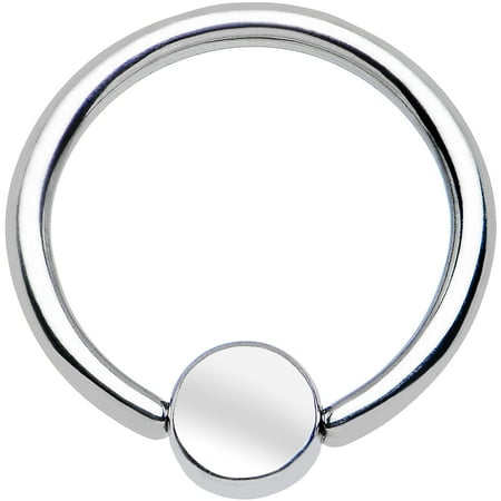 Stainless Steel BCR Captive Ring 4mm Flat Disc16 Gauge 3/8