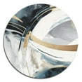 thumbnail image 2 of Designart "Marble Fusion Black and Gold II" Abstract Marble Metal Round Art Print, 2 of 5