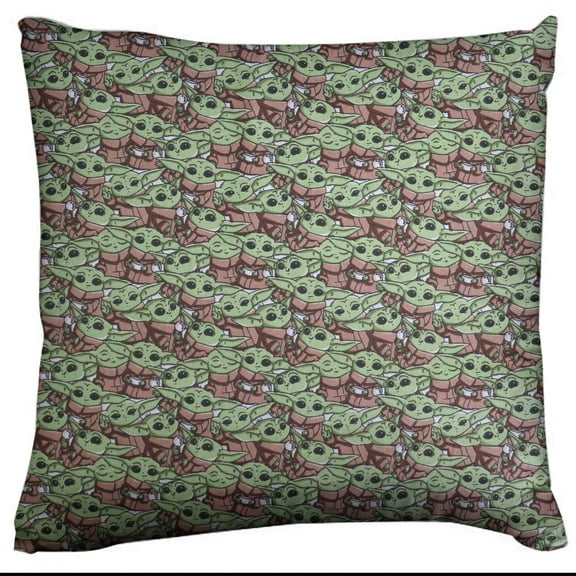 Star Wars Themed Decorative Throw Pillow/Sham Cushion Cover The Mandalorian Grogu Allover