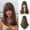Cool Brown, variant on shoulder-length wig for women natural black layered wig natural full head set with bangs straight hair