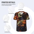 thumbnail image 3 of Lsque Vintage Floral Skull Pattern Mens Polo Golf Shirts Funny Graphics Shorts Sleeve Button Shirts Baseball T-shirt-3X-Large, 3 of 7