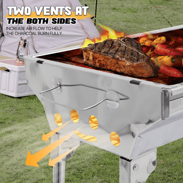 MarketLane 39.3"×12.2"×27.9" Stainless Steel Barbecue Grill, BBQ