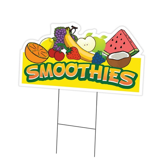 SignMission C-DC-1824-Smoothies19 18 x 24 in. Yard Sign & Stake - Smoothies