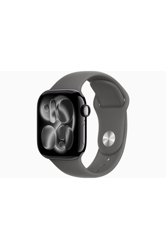 Restored Apple Watch Series 11 - GPS - 42mm Jet Black Aluminum Case with Stone Gray Sport Band - M/L (Refurbished)