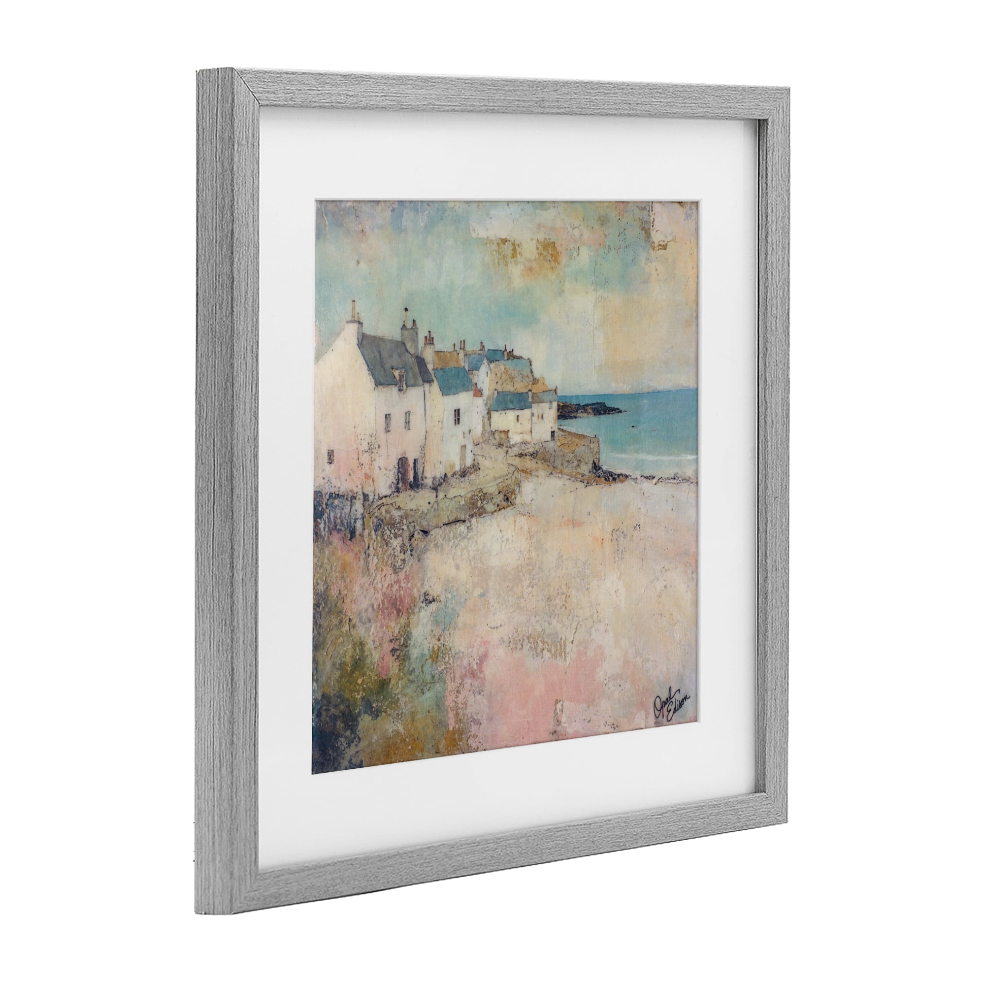 Stupell Industries Town Corner Architecture Gray Framed Print Under Glass, design by Opal Edison