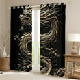 thumbnail image 2 of Erosebridal Magical Wildlife Curtains Pack of 2 (52Wx63L),Animal Dragon Curtains for Living Room,Oriental Decor, 2 of 5