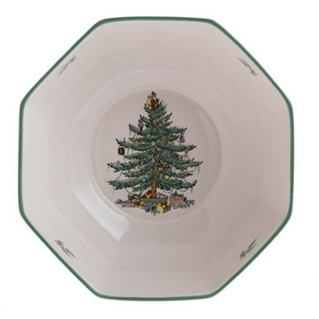 Christmas Tree Octagonal Bowl, Medium, 8-inch octagonal bowl in popular Christmas Tree pattern By