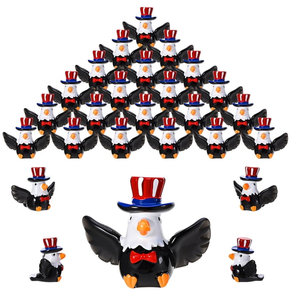sixwipe 30 Pcs Mini Resin Patriotic Eagle Figurine, Mini Resin Veterans Day Decor, Tiny American Eagle Animals Figurines for Independence Day 250th Anniversary, 4th of July Ornament for Home Office
