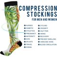 thumbnail image 4 of Coolnut 1 Pairs Tropical Pineapple Leaves Compression Socks for Women Men Knee High Stocking for Running, Athletic, Medical Gift, 4 of 7