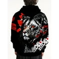 thumbnail image 2 of Men's 3D Lion Graphic Hoodie, Slightly Stretchable Breathable 3D Printed Hooded Sweatshirt for Outdoor Activities, Men's Clothing, 2 of 9