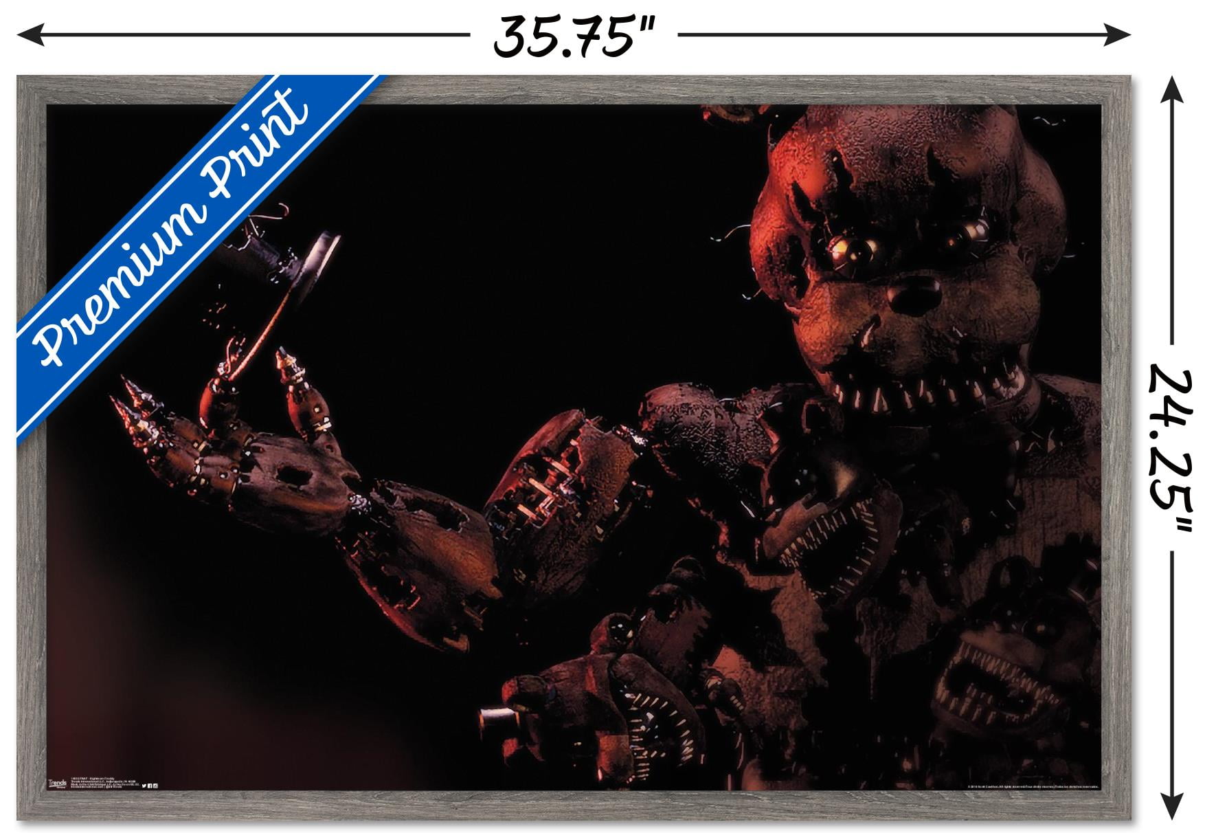 Five Nights at Freddy's - Nightmare Freddy Wall Poster, 22.375" x 34", Framed