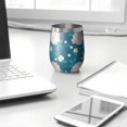thumbnail image 3 of Floral 12oz Stainless Steel Insulated Wine Tumbler with Lid and Straw – Double Wall Vacuum Mug for Hot & Cold Drinks, 304 Steel Interior, Sweat-Free Design,Thanksgiving,Christmas, Spring,Flower, 3 of 5