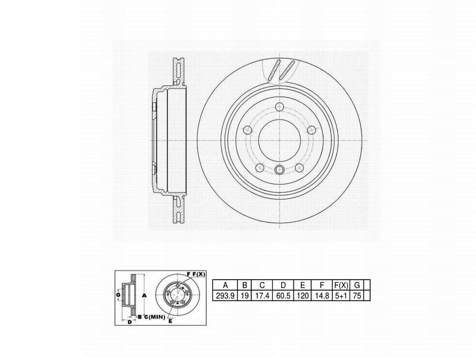 Winstop Brake Rotor, Rear WS245346, BMW 325xi 2005-2001
