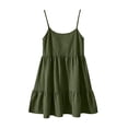 thumbnail image 7 of Gamivast Sun Dresses for Women Spaghetti Strap Scoop Neck Tiered Ruffle Cami Dress Loose Fit Textured Mini Dress Summer Beach Vacation Club Party, 7 of 7