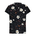 thumbnail image 4 of ZQUUVOU Womens 2025 T-Shirts Casual Printed Floral Short Sleeved V-Neck Tops(A-Black,2XL), 4 of 5