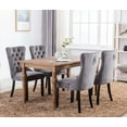 thumbnail image 3 of Rhomtree Velvet Tufted Dining Side Chairs, Dark Gray (Set of 4), 3 of 8