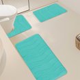 thumbnail image 6 of Beautynvta Memory Foam Bath Mat Set, 3 Pieces Quick-Dry Absorbent Bath Mats and U-Shaped Contour Rug for Bathroom, Non-Slip and Soft Comfortable, Light Blue, 6 of 8