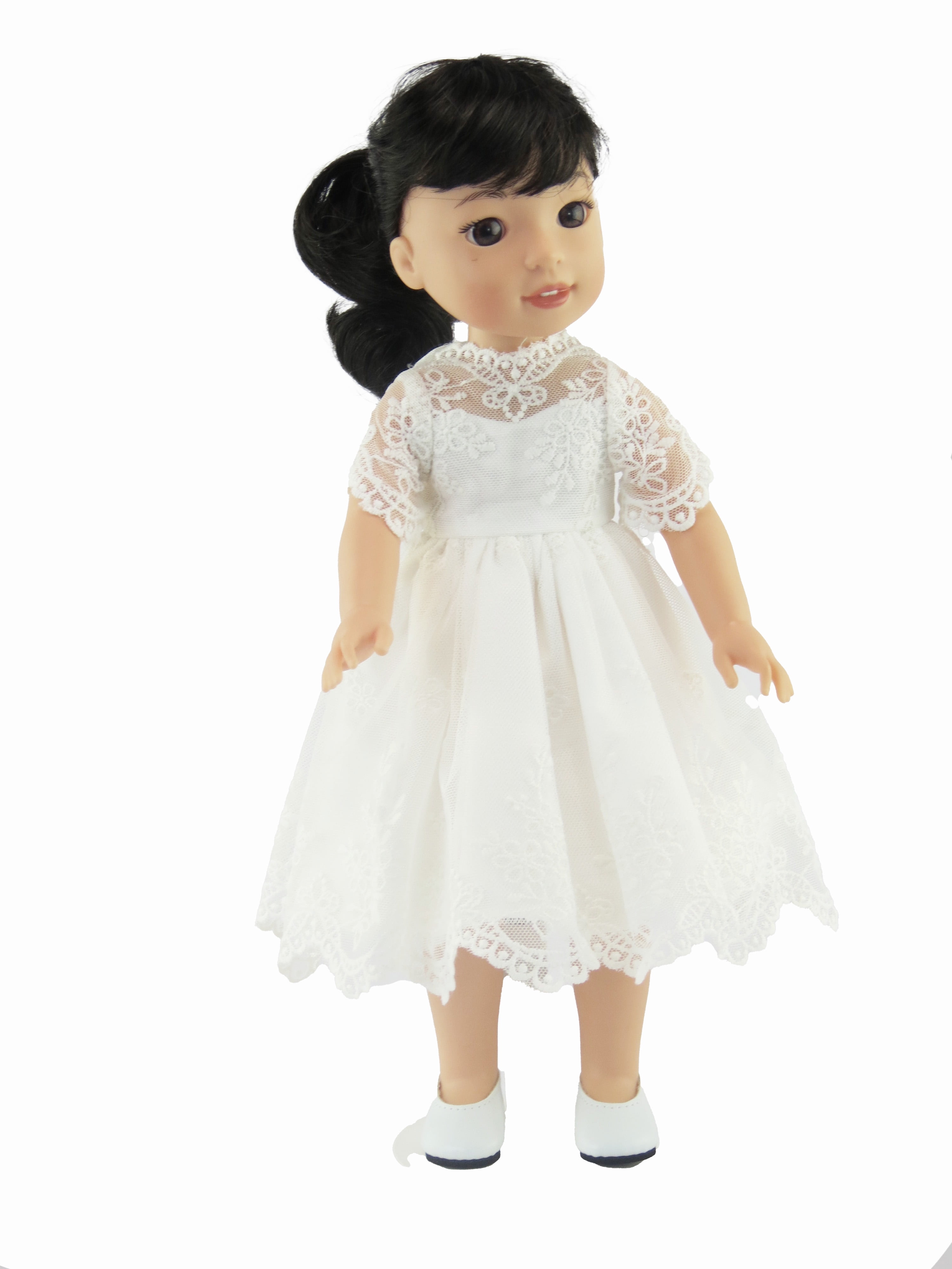 White Lace Dress For 14 Inch dolls