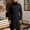 Black1, variant on Mens Trench Coat Slim Fit Notched Collar Fall Winter Single Pea Coat Warm Soft Overcoat