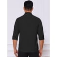 thumbnail image 3 of DARING DIVA Men's Point Collar Button Long Sleeve Business Shirts M Black, 3 of 7