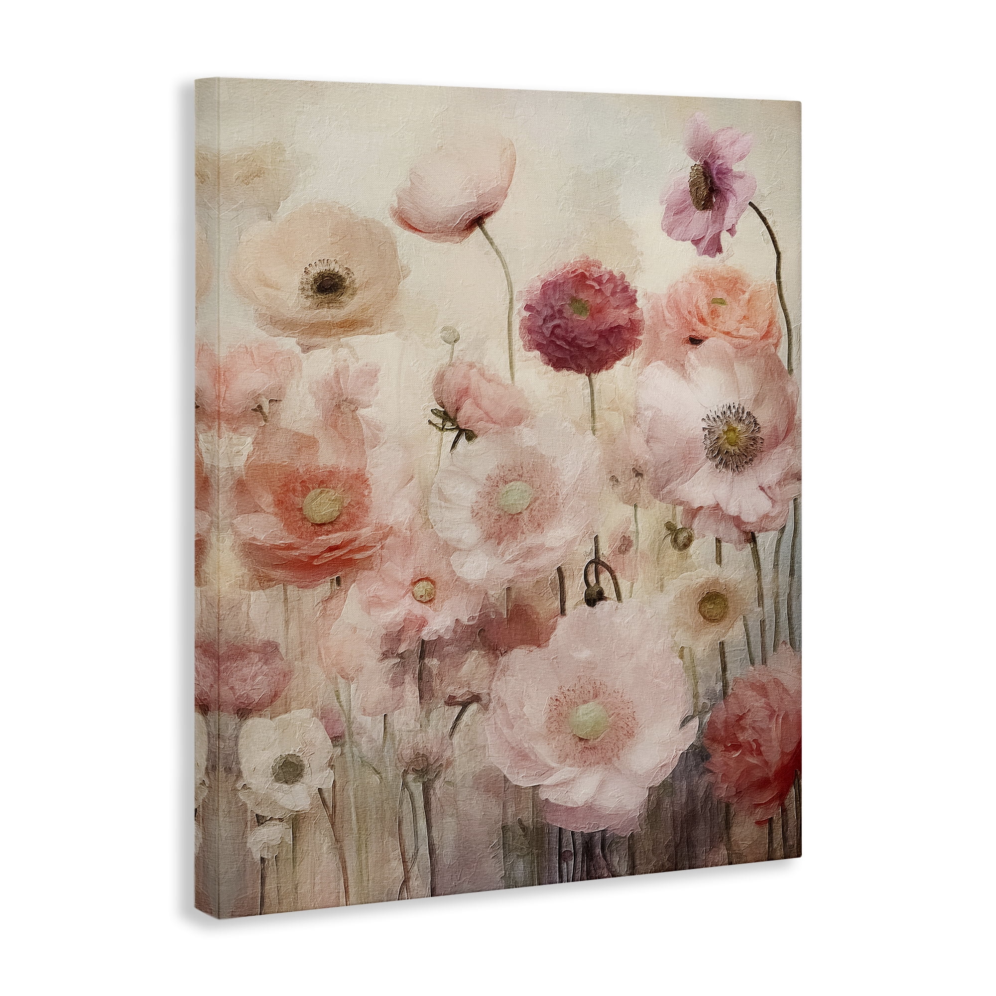 Stupell Industries Blush Flower Garden Botanical & Floral Painting Gallery Wrapped Canvas Art Print Wall Art, 16 x 20