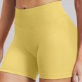 thumbnail image 2 of KPOPLK Women's Biker Shorts 4" - Yoga Shorts No Front Seam High Waisted Womens Workout Gym Booty Scrunch Butt Shorts,Yellow,Size S, 2 of 5