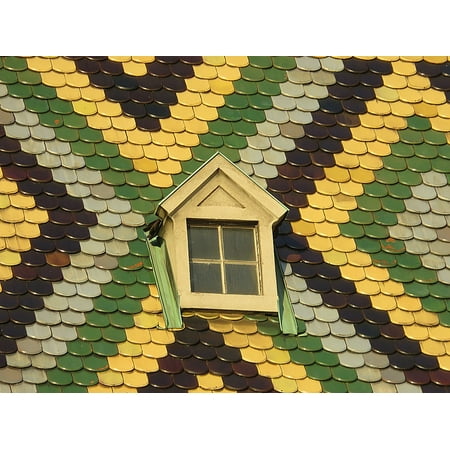 Doors Windows Roof Tiles - Canvas Print Vienna Roof Window Tile Color Stretched Canvas 10 x 14