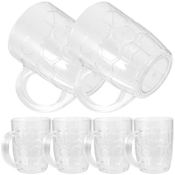 HONMEET Party Supplies Beer Mugs Transparent 6Pcs 350Ml