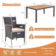 thumbnail image 2 of YYAo Patio Dining Table, Outdoor Dining Set, Picnic Set, 7 Pieces Outdoor Dining Set with Umbrella Hole for Backyard, 2 of 8