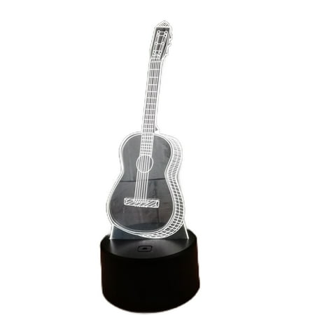 

Guitar 3D Illusion Lamp 7 Color 3D Night light Remote Control Table Lamps Toys Gift For Home Decor