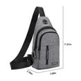 thumbnail image 5 of Anti-Theft Sling Bag with USB Port - Waterproof Chest Pack Headphone Jack Travel Daypack Hiking Commuting Essentials Organizer(Gray), 5 of 8