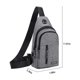 thumbnail image 5 of Bolsa de pecho de moda gris con orificio para USB y auriculares, mochila con correa cruzada multipropósito, 5 of 9