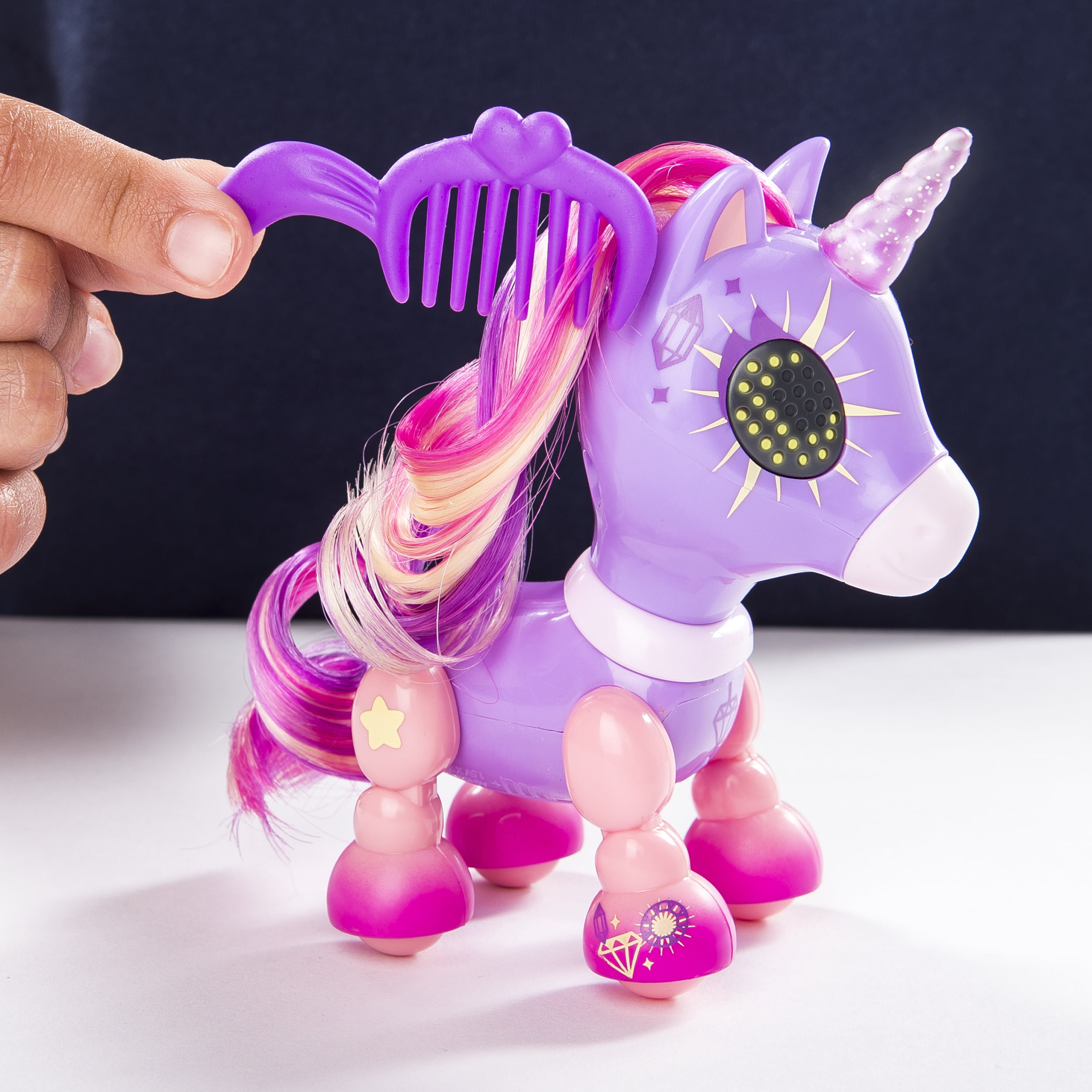 Free Shipping Zooner Zupps Tiny Light-Up Horn Unicorns Figure Crystal 4 