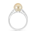 thumbnail image 2 of ANGARA Golden South Sea Cultured Pearl and Leaf Ring with Diamonds in 14K White Gold for Women | June Birthstone, Birthday, Anniversary, Jewelry Gift for Women | Pearl Ring, 2 of 8