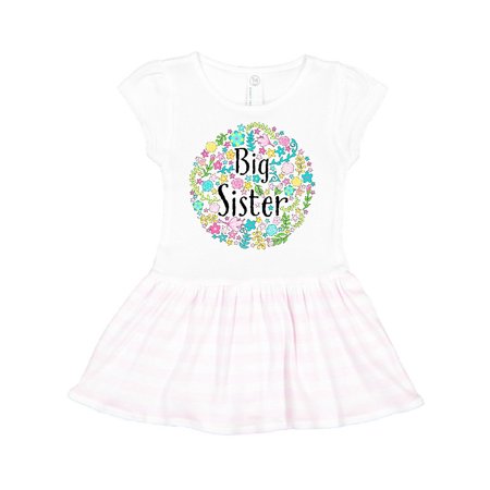 

Inktastic Big Sister with Flower Circle Gift Toddler Girl Dress