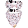 thumbnail image 1 of LAICAIW Breakaway Cat Collar with Bells-2 Pack Cat Collar with Bells, Cat Collars with Bandana, Accessories for Pet Collars, Adjustable for Cats and Small Dogs (Pink Flower), 1 of 6
