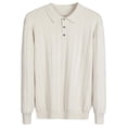 thumbnail image 3 of FYDUU Fashion Shirts for Men Knit Long Sleeve Shirt Business Casual Pullover Sweater Thermal Warm Base Layer Top Winter Fall Handsome Polo Shirts, 3 of 4