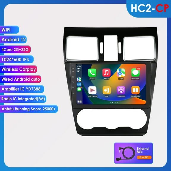 Wireless Carplay Android 12 Wifi 2 32GB Auto Car Stereo Radio Head Unit GPS Navigation Player For Subaru Forester WRX STI 2016 2017 2018