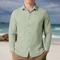 thumbnail image 2 of Kids Linen Button Down Shirts, Solid Long Sleeve Casual Tops for Spring & Summer, 3-14Y, 2 of 5