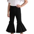 thumbnail image 4 of JCCXIN Girls Flare Pants Baggy Bow Elastic Waist Stretch Pants Outdoor Playwear Summer Casual Everyday Wear Cute Street Bottoms,Black,2-3 Years, 4 of 8