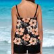 thumbnail image 3 of Traje de baño de dos piezas para mujer, trajes de baño para mujer, traje de baño de dos piezas con espalda de tirantes y estampado conservador para mujer, vestido de baño para mujer, 3 of 3