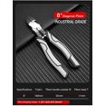 thumbnail image 4 of Industrial-Grade Multi-Functional Pliers Set: 8-Inch Diagonal, Pointed Nose, and Wire Cutting Tools for Electricians - Durable Chrome Vanadium Alloy Steel with Anti-Skid Handle and Energy-Saving, 4 of 6