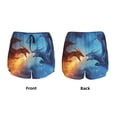 thumbnail image 3 of KLL Red And Blue Fire Dragon A Pattern Shorts Women,Athletic Shorts High Waisted Running Shorts Pocket Sporty Short Gym Elastic Workout Shorts-Large, 3 of 7