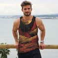 thumbnail image 6 of Cauagu Lunar Mountains Golden Rivers Print Men's Sleeveless Muscle Shirts,Tank Tops Quick Dry Workout Tank Top Gym Muscle Tee Fitness Bodybuilding T Shirt for Men-X-Large, 6 of 7